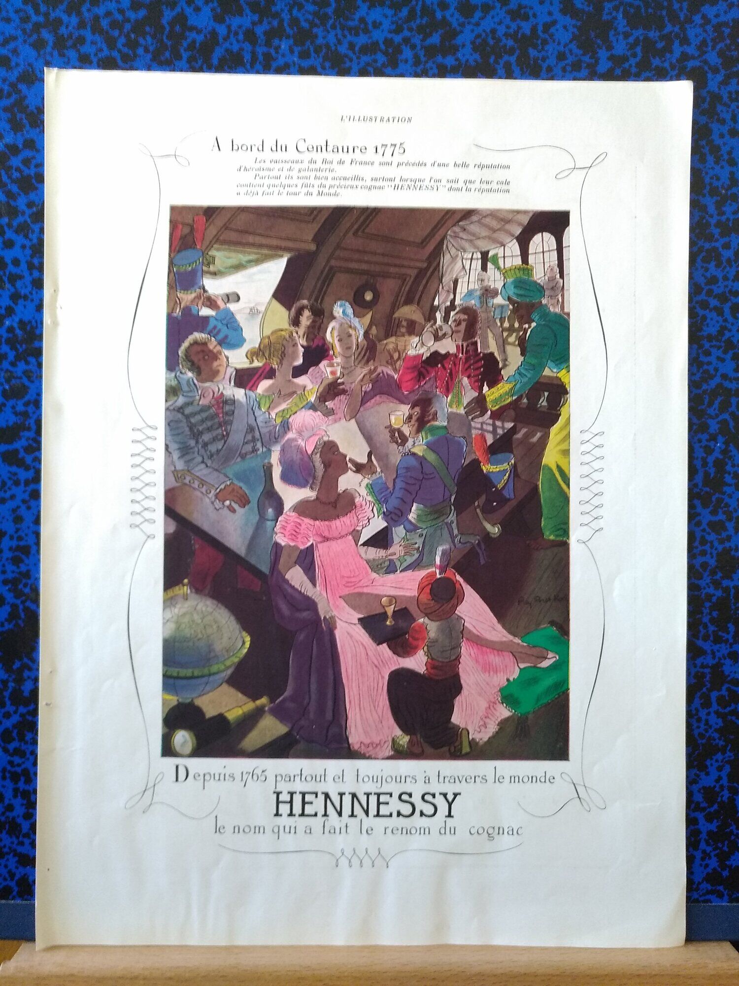 A Hennessy cognac paper advertisement from a period magazine year 1937