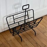 Large vintage wrought iron magazine holder, 1970