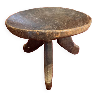 Ancient Ethiopian African art tripod stool