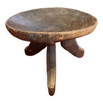 Tabouret tripode art africain Éthiopien ancien