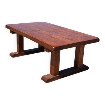 Table basse rustique vintage en bois massif de 121 cm