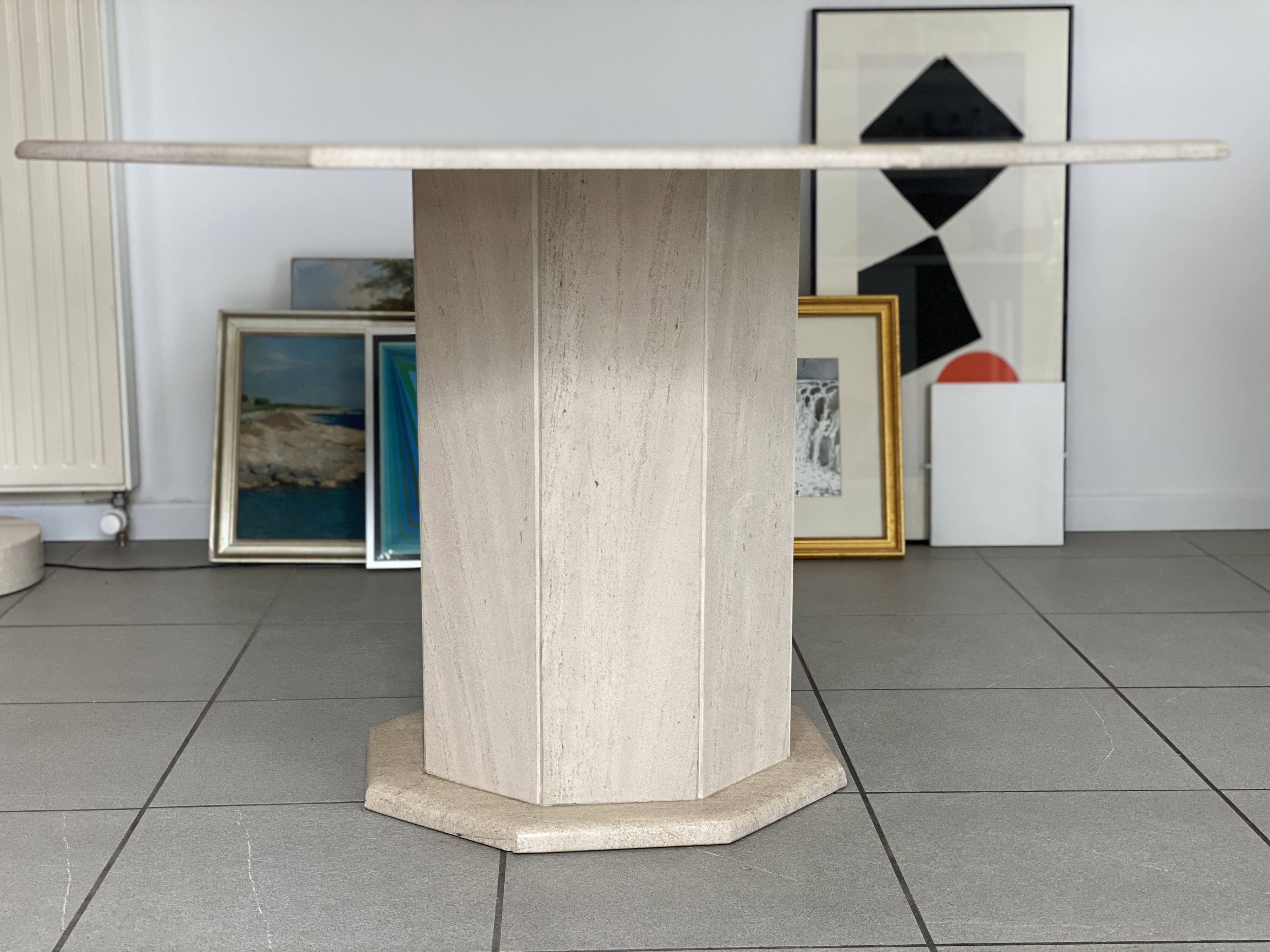 Table en travertin vintage