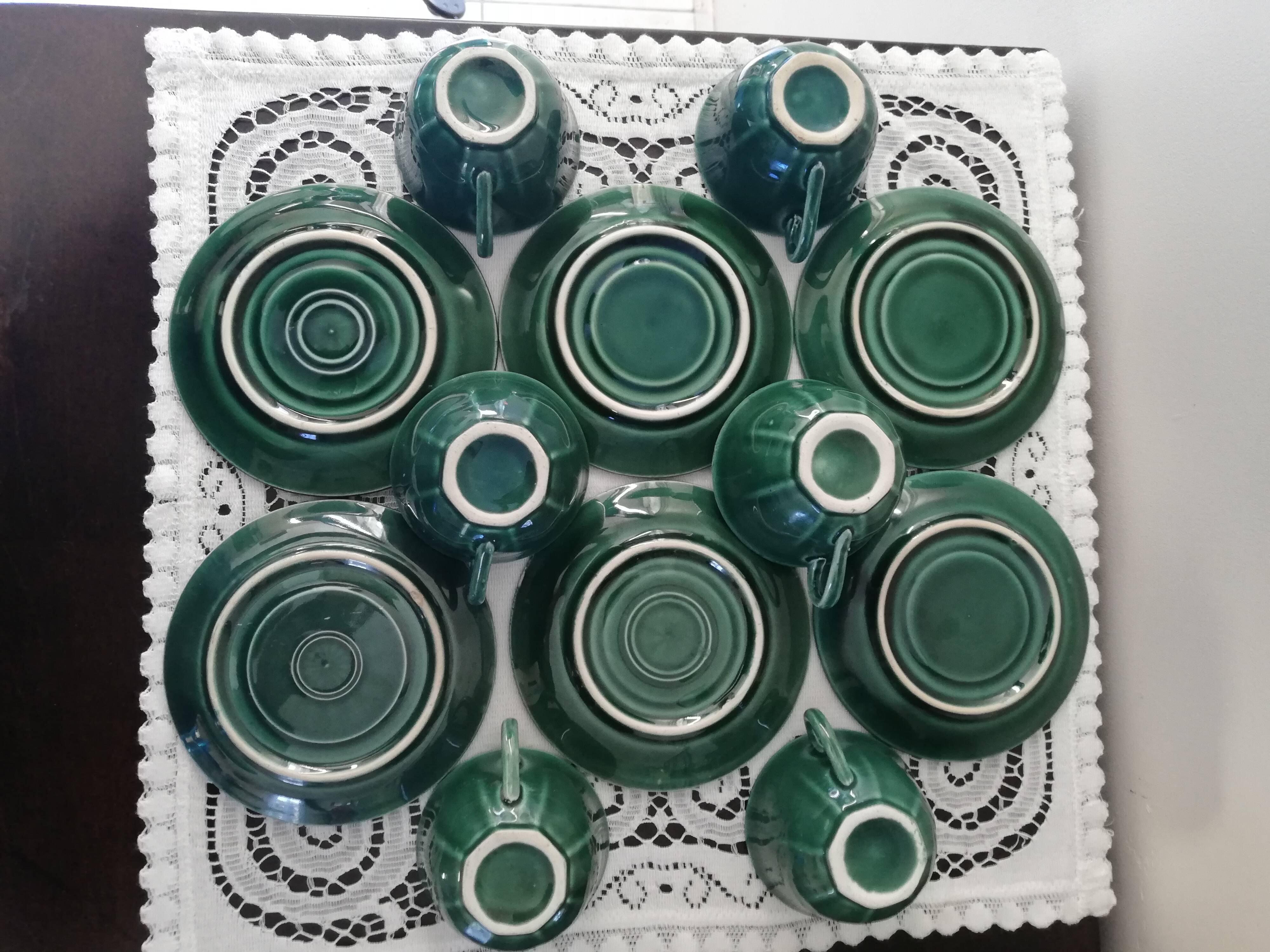 Service of 6 cups and saucers 50s