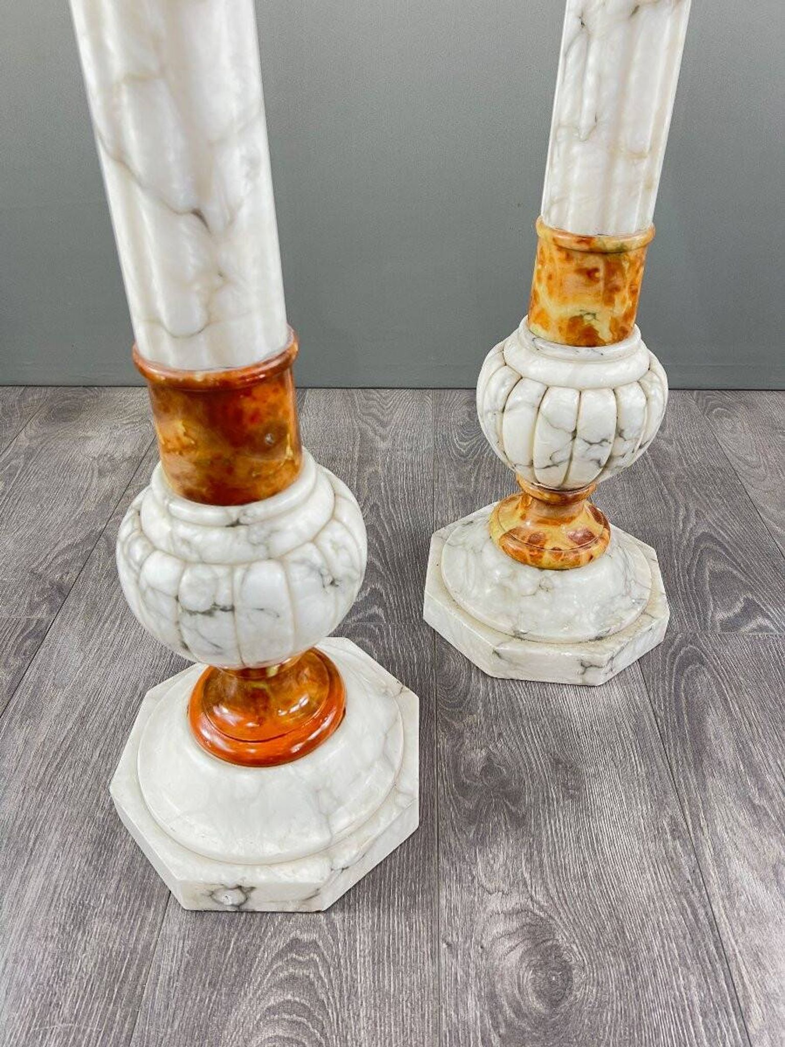 Pair of marble columns, late 19th century work