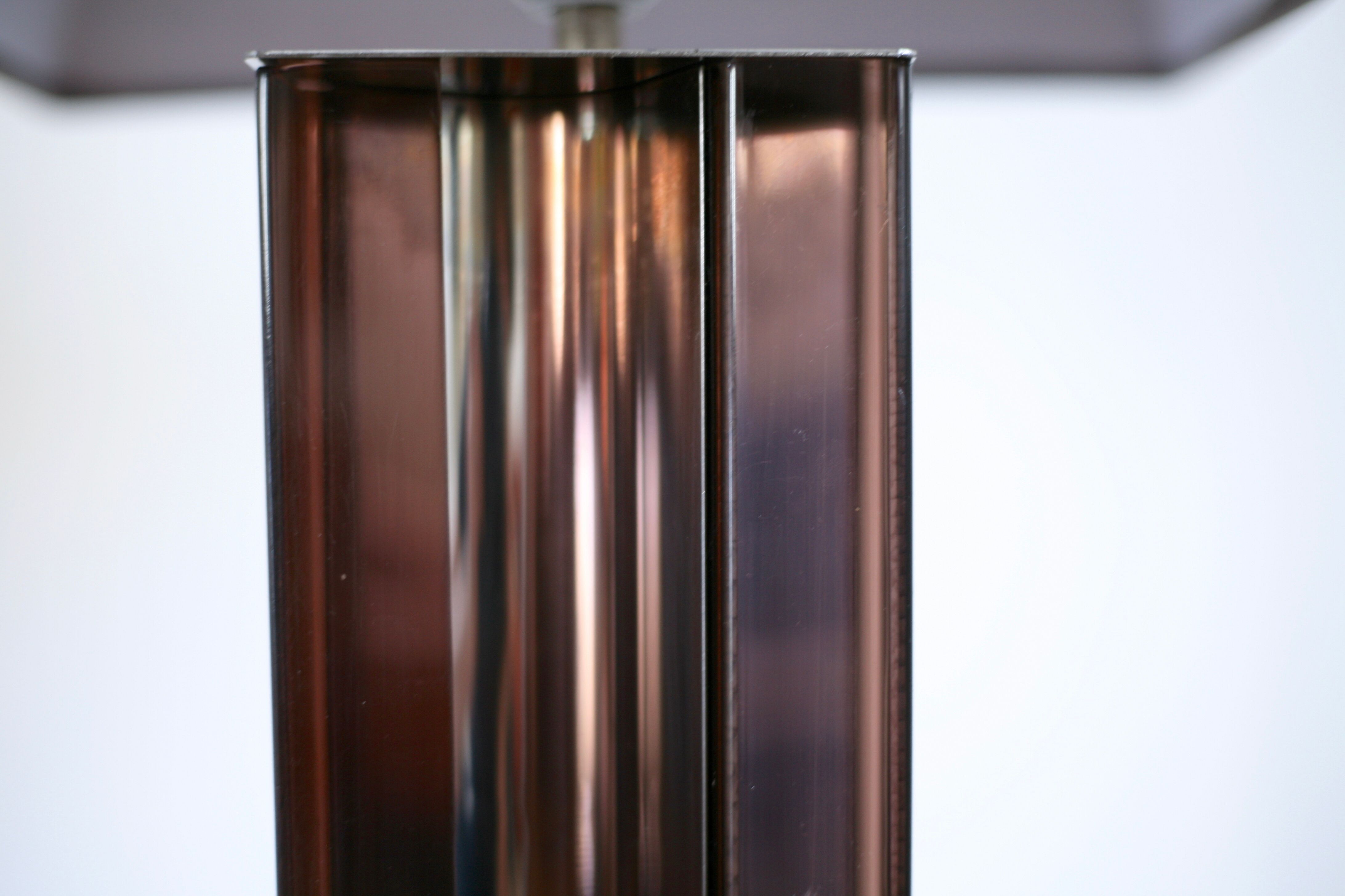 Kinetic lamp 70s, altuglas and chrome steel. France, circa 1970