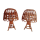 Pair of bamboo bedside lamps 70s