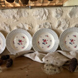 "Roseraie" soup plates from Digoin and Sarreguemines