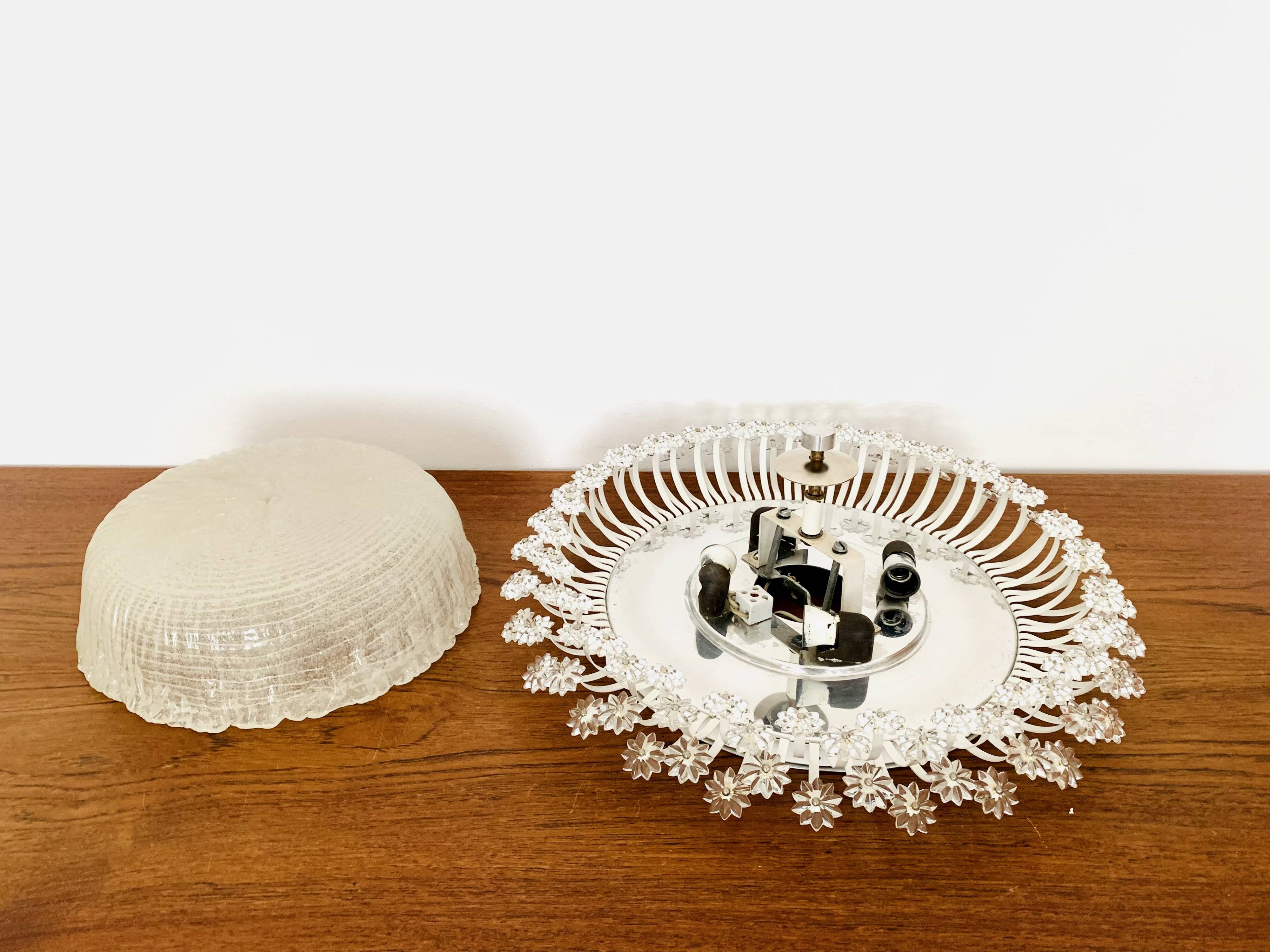 Large Floral Flush Lamp