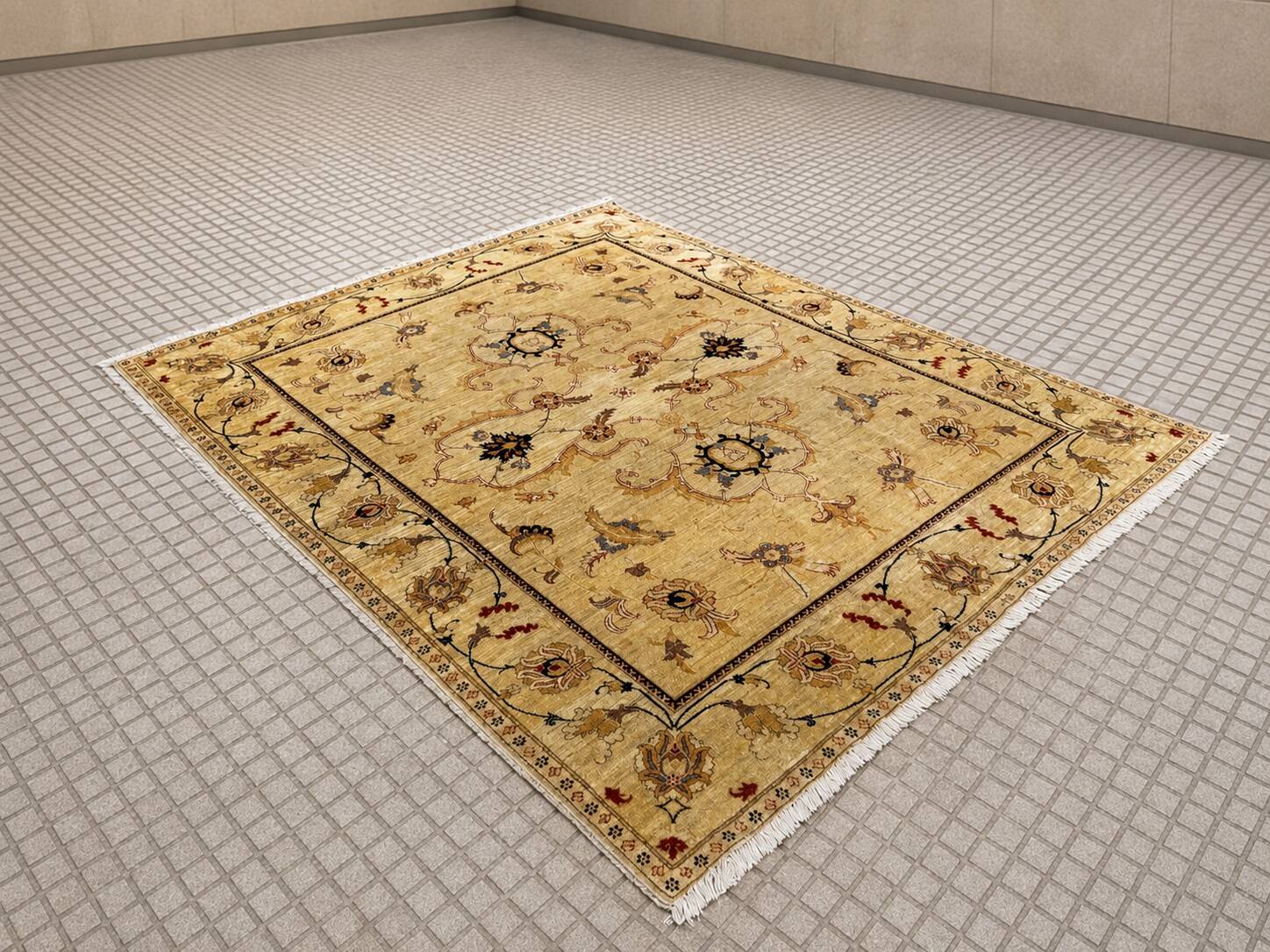 Tapis d’Orient noué main en laine, 287 × 237 cm