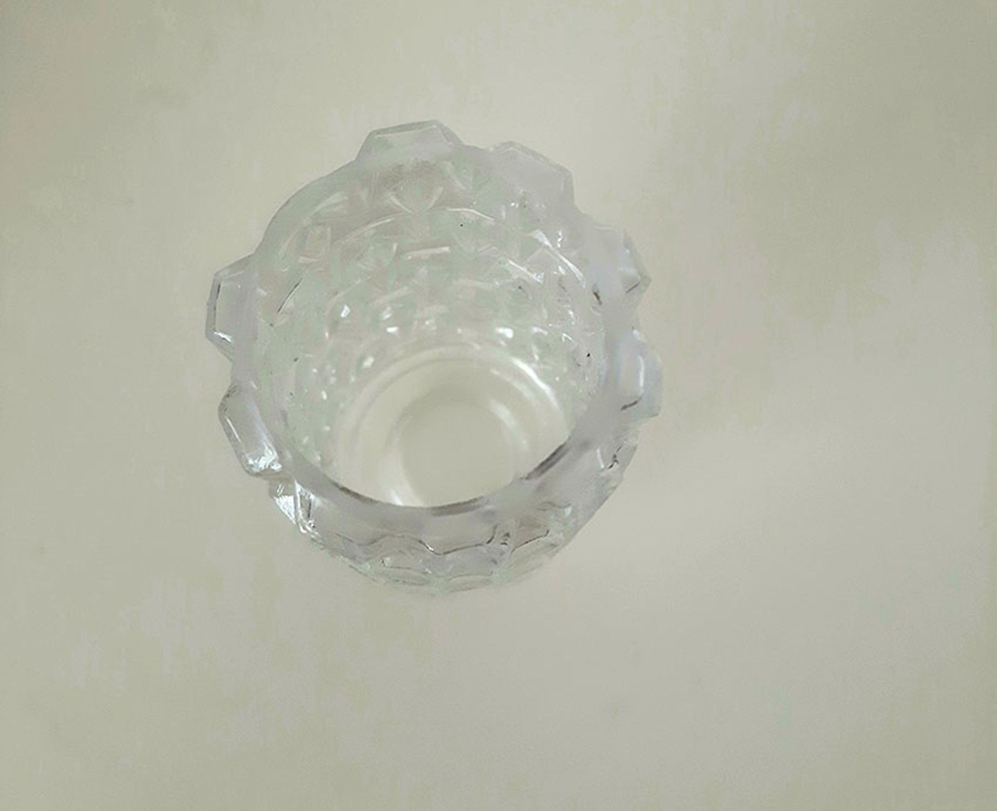 Glass lampshade, chandelier flute, year 60 70, pressed glass, embossed glass