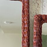 Pair of vintage rattan wicker mirrors