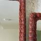 Paire de miroirs rotin osier vintage