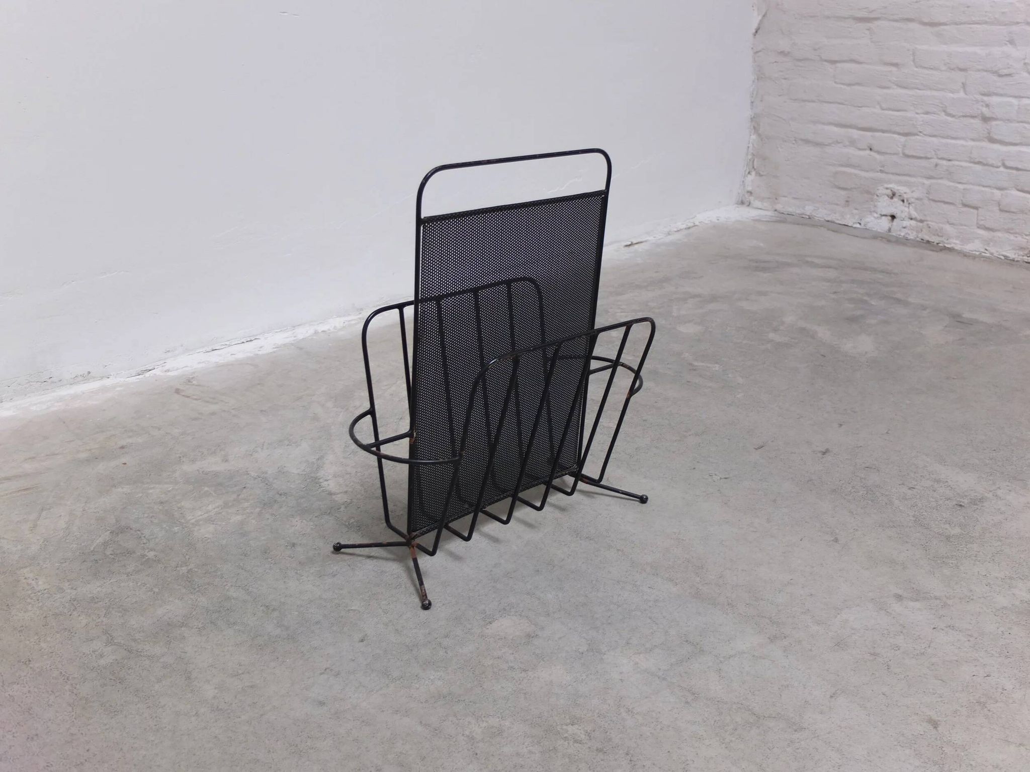 Rare magazine holder by Mathieu Matégot for Artimeta, 1950s