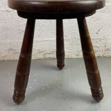 Turned wooden tripod stool