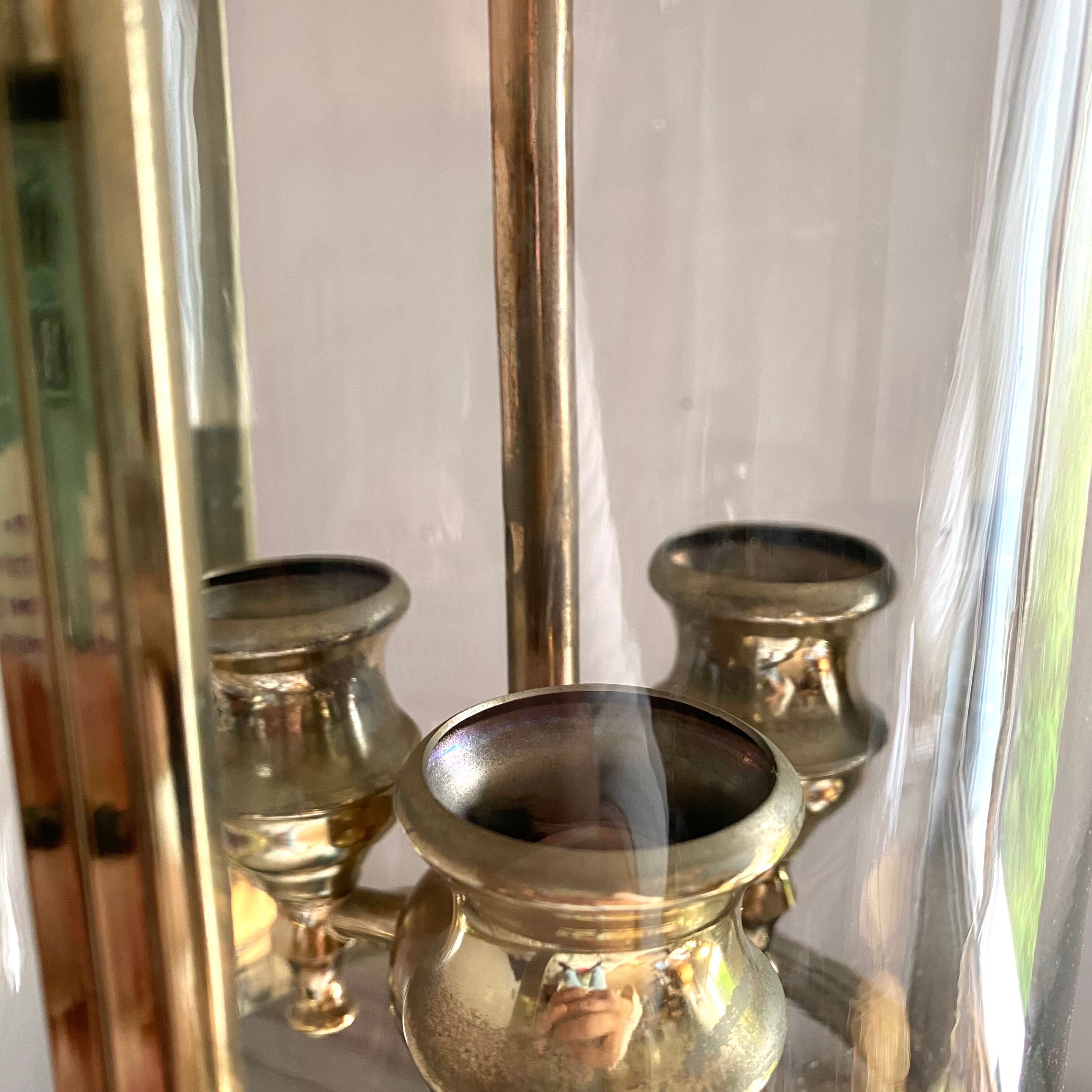 Golden lantern pendant lamp