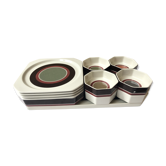Service à dessert 12 pièces porcelaine Villeroy & Boch avant-garde design Moderniste vintage 70