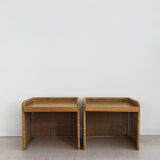 Set of two Italian rattan  nitgh stands 1950s