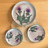 Ceramic plates decoration thistles