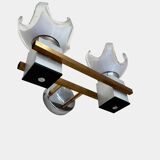 Paire d'appliques verre murano blanc, Mazzega