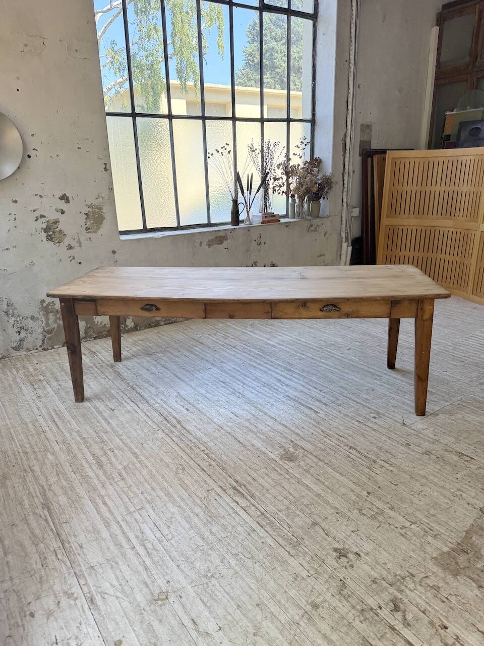 1950s pine farmhouse table 220cm