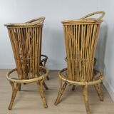 Rattan bar stools 60s