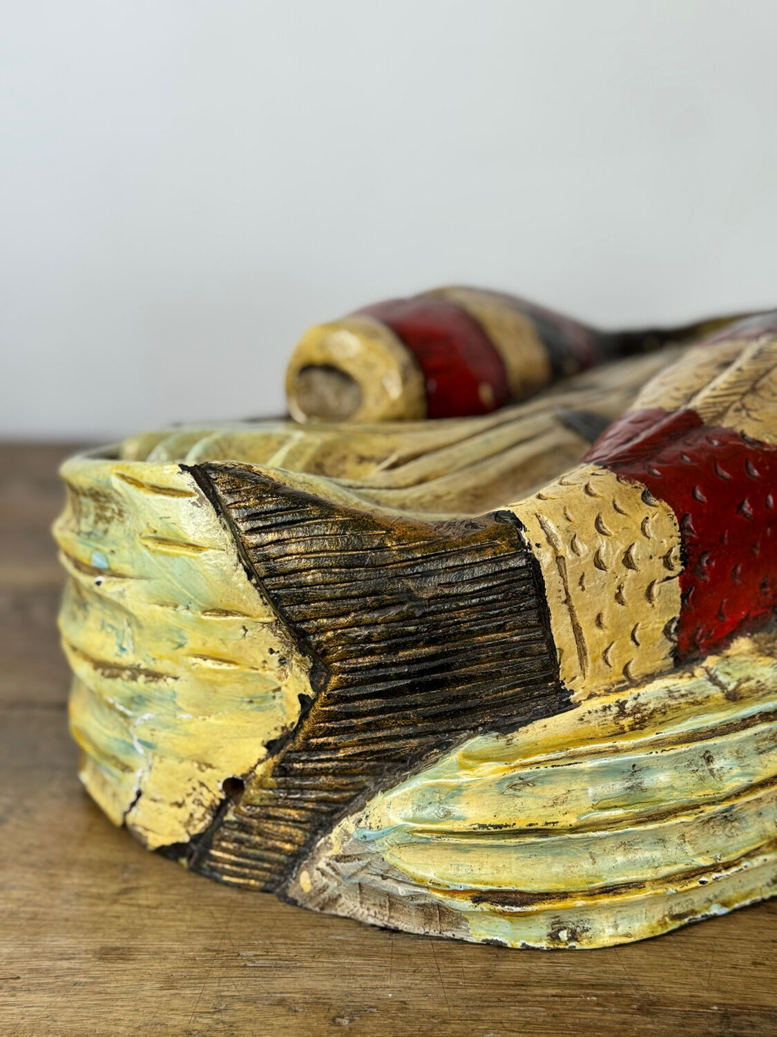 Wooden wall sculpture of Koi Carp, tribal India, mid-20th century.