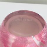 Blown glass vase signed Mdina Malta workshop, vintage, 80s