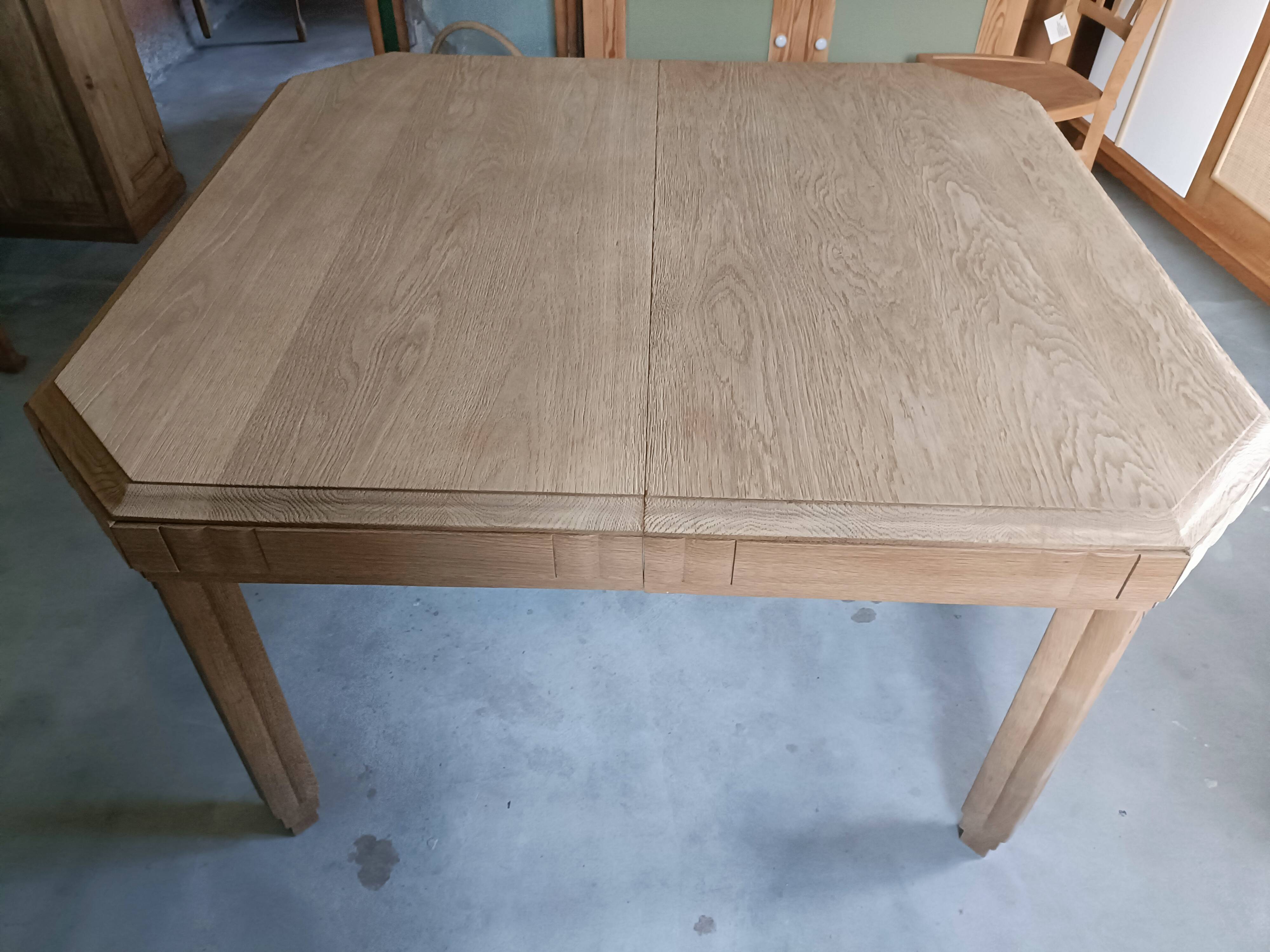 Renovated Art Deco dining table with extension.