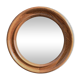 Old round wall mirror in solid wood - 51 cm