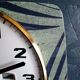 Vintage clock silent wall "Bayard blue green copper"