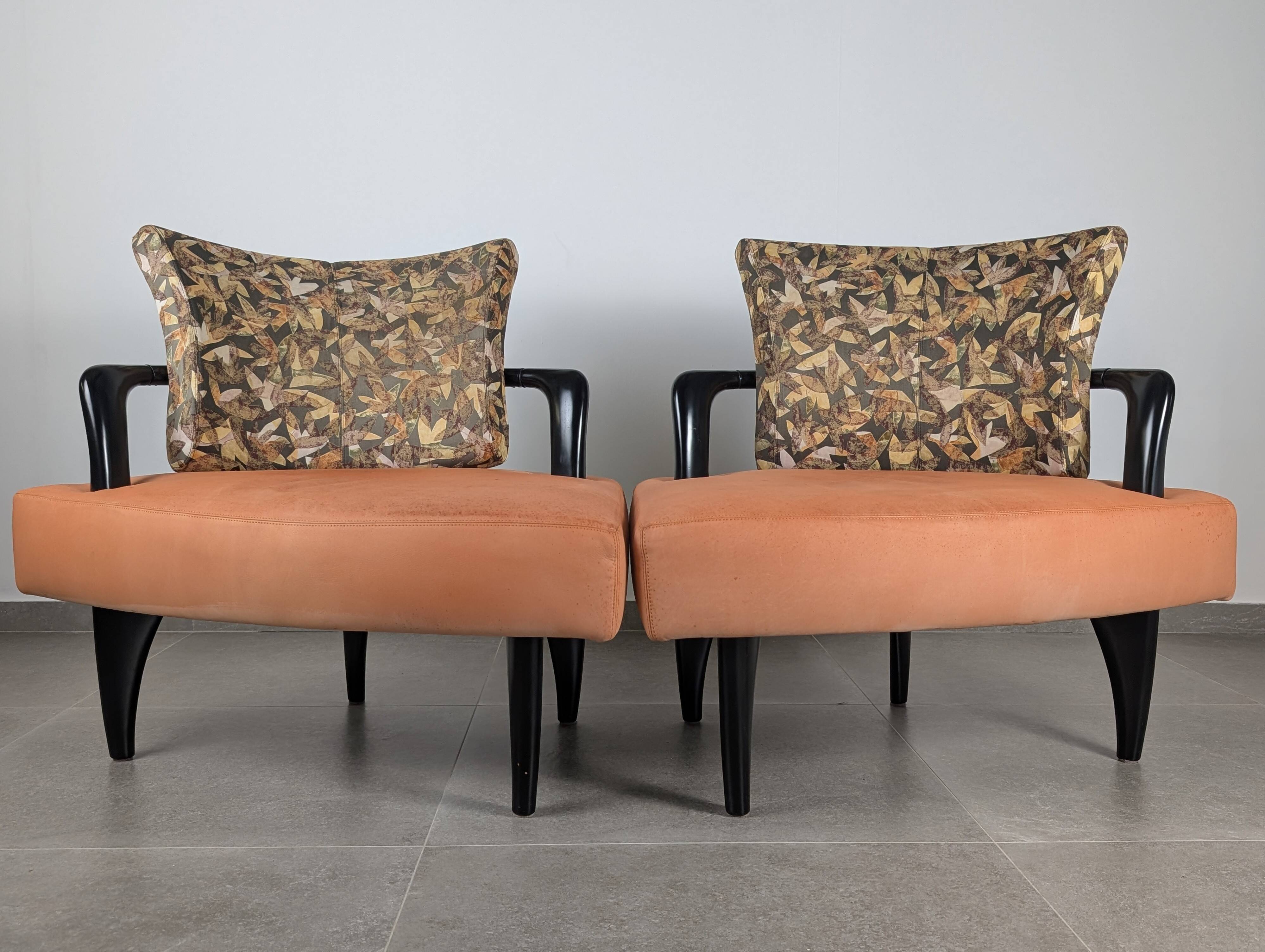 Pair of Esprit Modular Lounge Chairs by Brunati & Zerbaro, 1980s