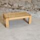 Designer coffee table 1970-1980 in kois elm and glass