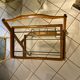 Wooden and glass serving table