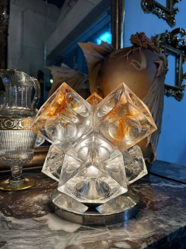 Lampe cubes en verre de stella par poliarte verona desing albino poli '' 197