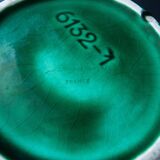 Green pitcher Sarreguemines Digoin vintage 60s slip