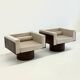 Ensemble de 2 chaises longues sculpturales en métal italien