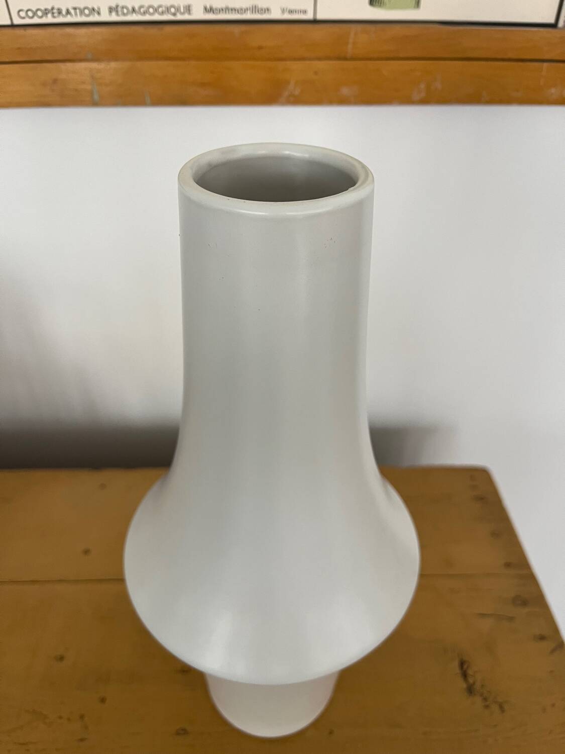 Contemporary white glazed ceramic vase, 32cm high
