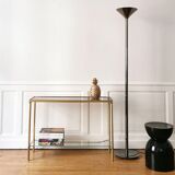 Neoclassical brass and glass console 1970