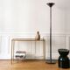 Neoclassical brass and glass console 1970