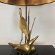 Heron lamp, golden brass animal style