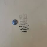 Gien France Cheese Board Orange Green Flower