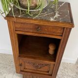 Bedside in oak and marble top