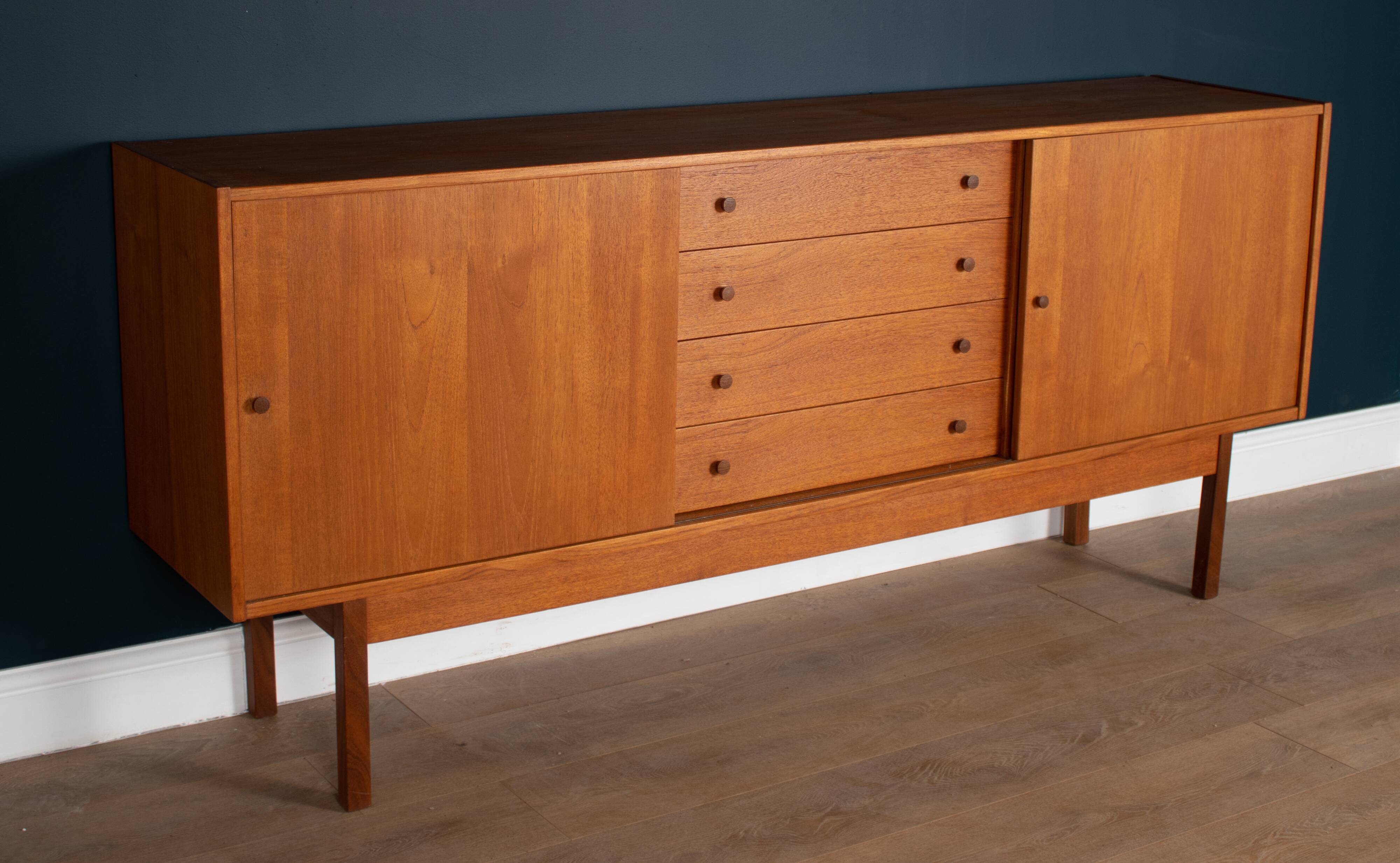 Restored Long Teak Retro 1960s Danish Sideboard