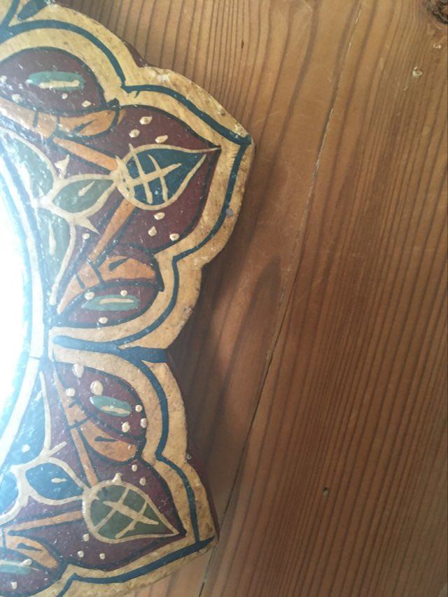 Mirror painted wooden flower 24cm