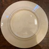 6 antique flat plates in earthenware with blue flower decoration.