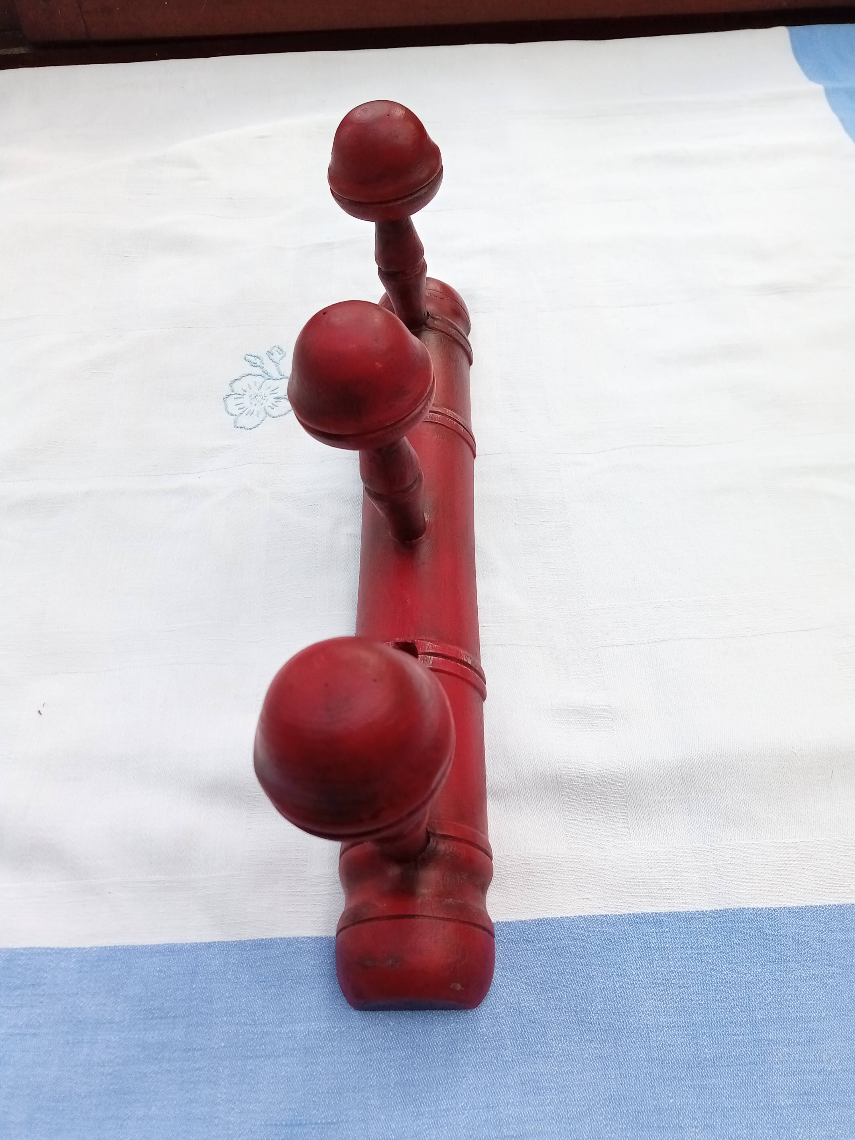 Weathered wood coat rack