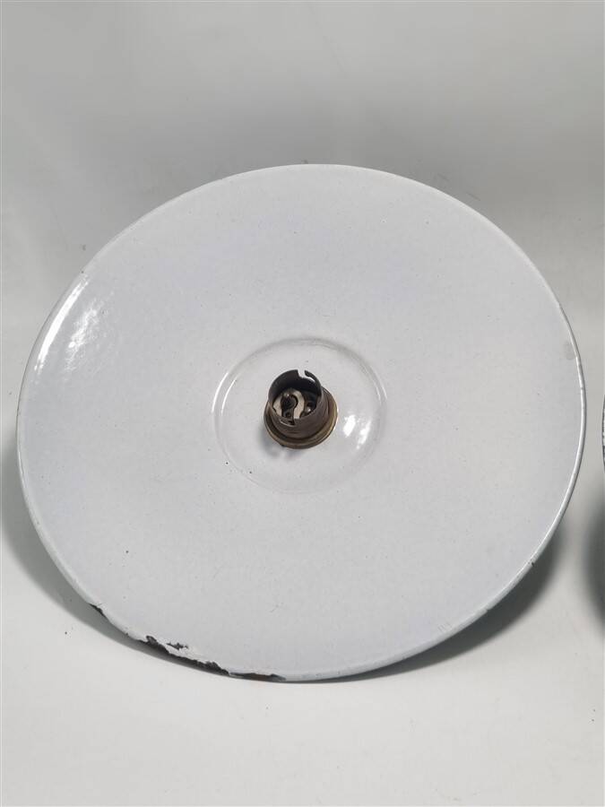 Pair of enamelled sheet metal wall lights