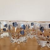 Set of 6 small hand-painted gilded glasses