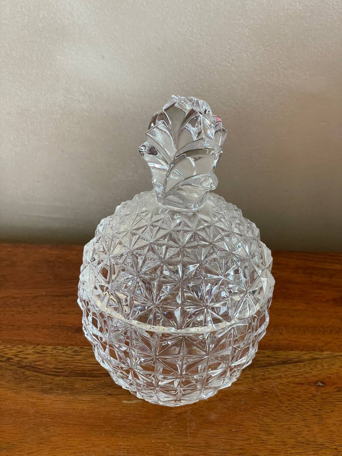 Crystal pineapple sugar bowl