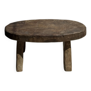 Tabouret ovale en teck